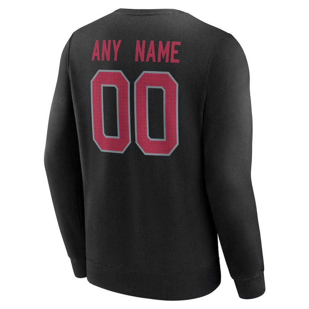 Arizona Cardinals Team Authentic Personalized Name & Number Sweatshirt - Black sale