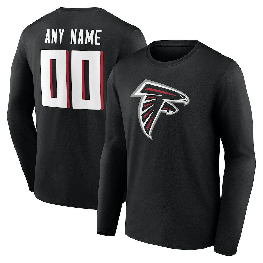 Atlanta Falcons Team Authentic Personalized Name & Number Long Sleeve T-Shirt - Black on sale