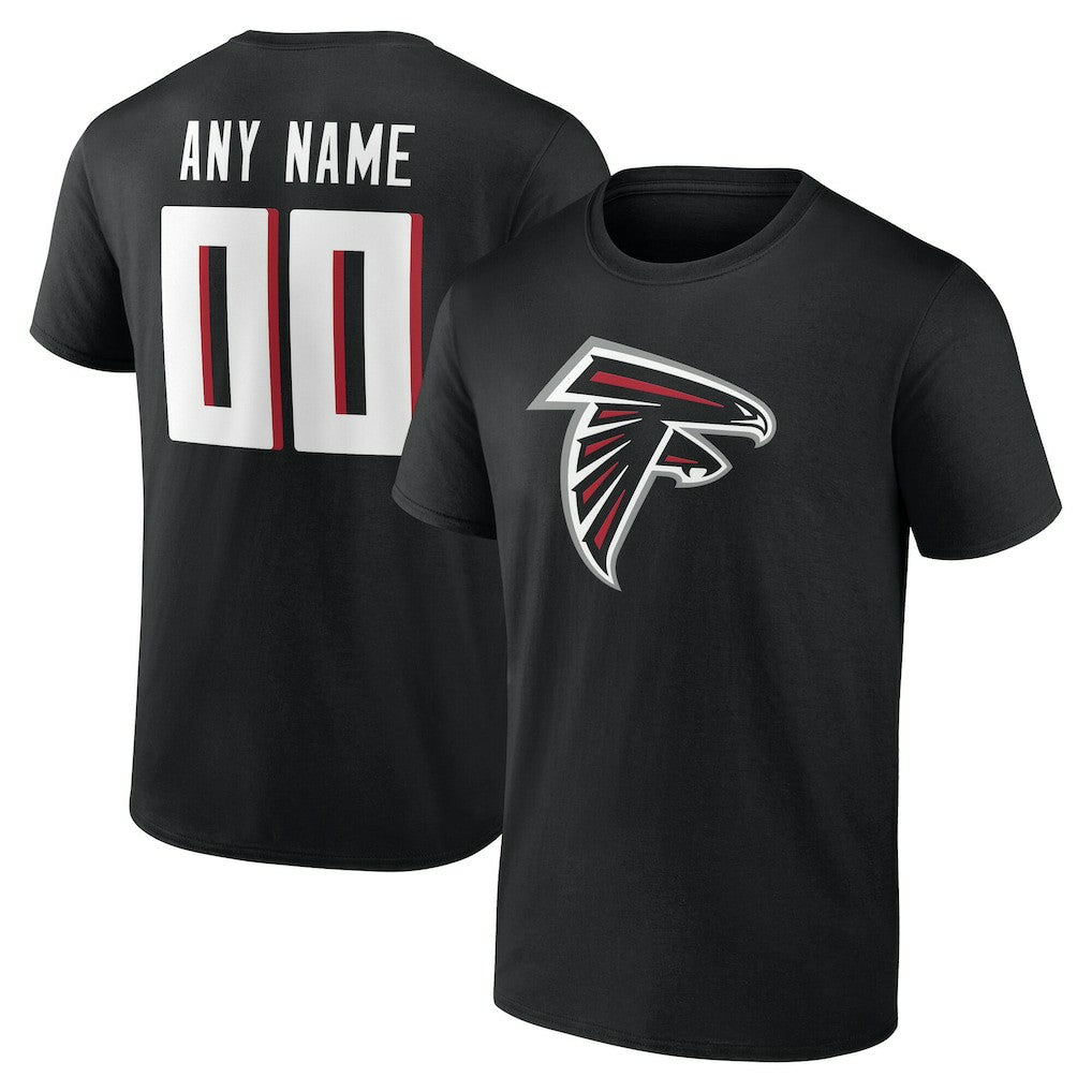 Atlanta Falcons Team Authentic Personalized Name & Number T-Shirt - Black discount