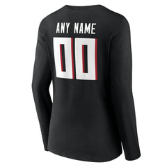 Atlanta Falcons Women's Team Authentic Personalized Name & Number Long Sleeve V-Neck T-Shirt - Black cheap