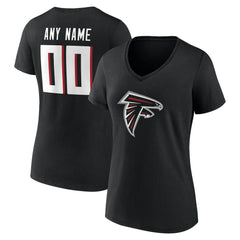 Atlanta Falcons Women's Team Authentic Personalized Name & Number V-Neck T-Shirt - Black on sale