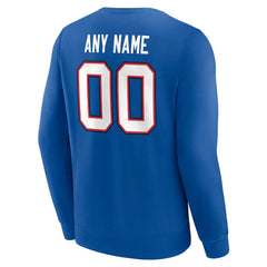 Buffalo Bills Team Authentic Personalized Name & Number Sweatshirt - Royal for sale