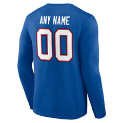 Buffalo Bills Team Authentic Personalized Name & Number Long Sleeve T-Shirt - Royal cheap