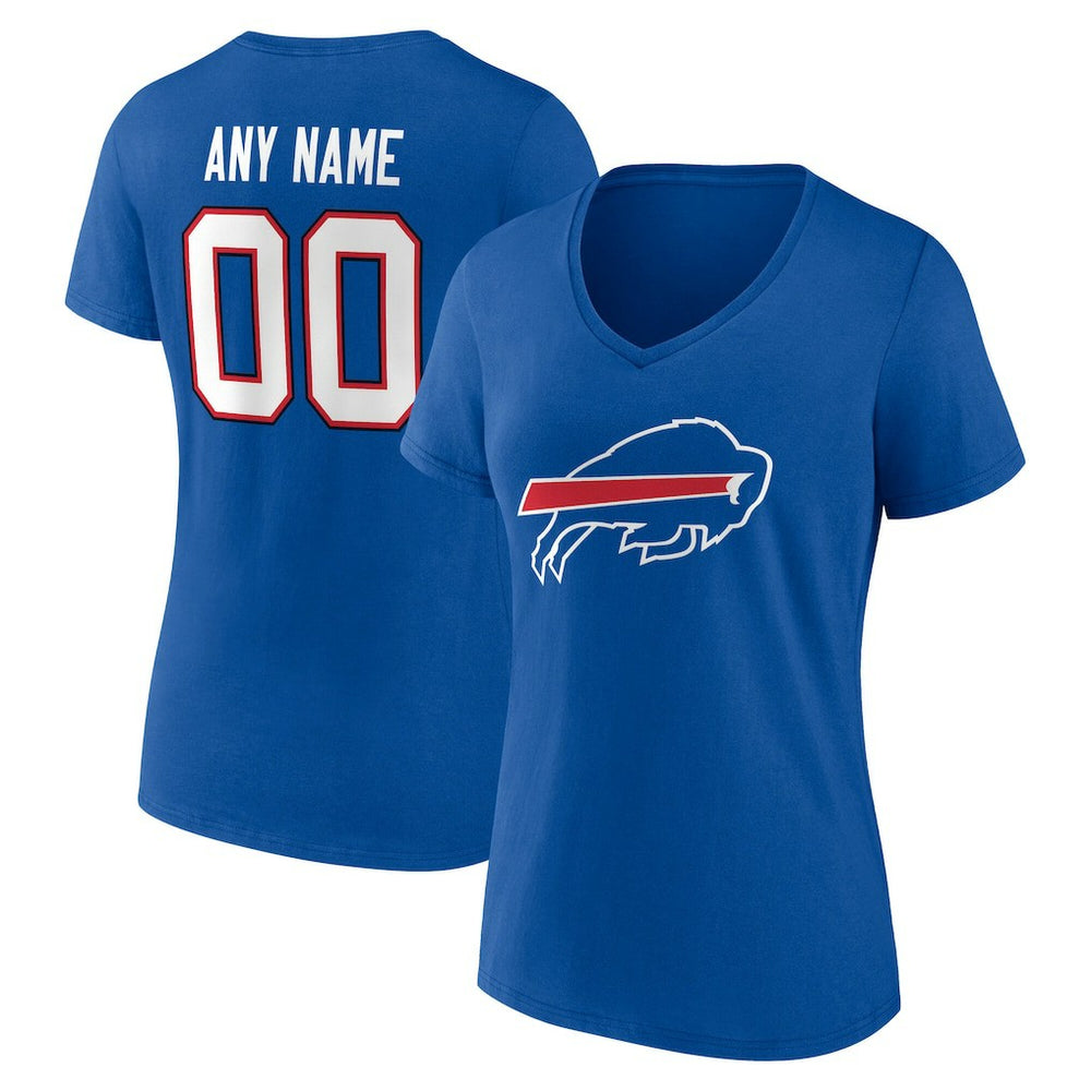 Buffalo Bills Women's Team Authentic Personalized Name & Number V-Neck T-Shirt - Royal online