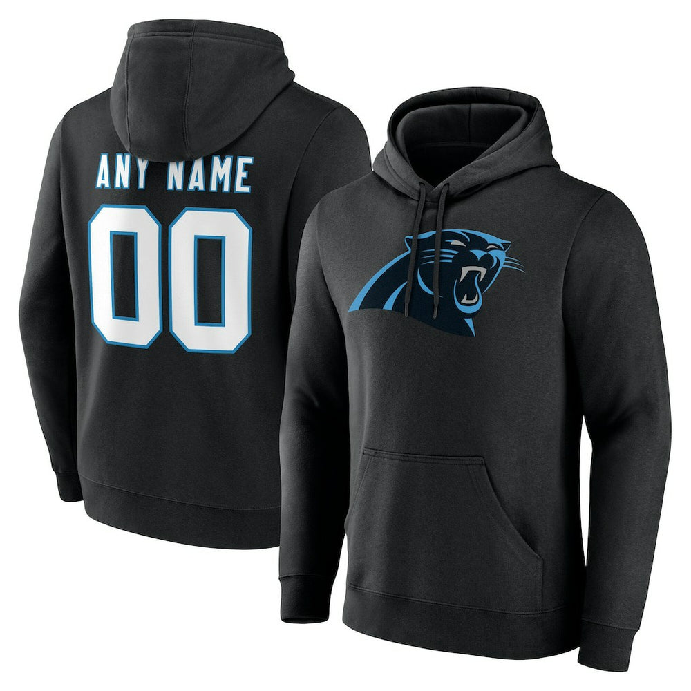 Carolina Panthers Team Authentic Personalized Name & Number Hoodie - Black cheap