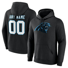 Carolina Panthers Team Authentic Personalized Name & Number Hoodie - Black cheap