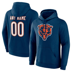 Chicago Bears Team Authentic Personalized Name & Number Hoodie - Navy discount