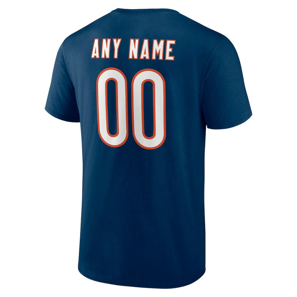 Chicago Bears Team Authentic Personalized Name & Number T-Shirt - Navy cheap