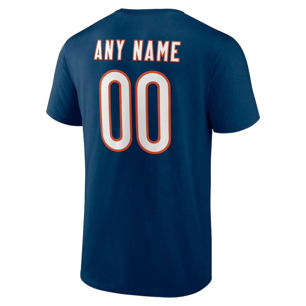 Chicago Bears Team Authentic Personalized Name & Number T-Shirt - Navy cheap
