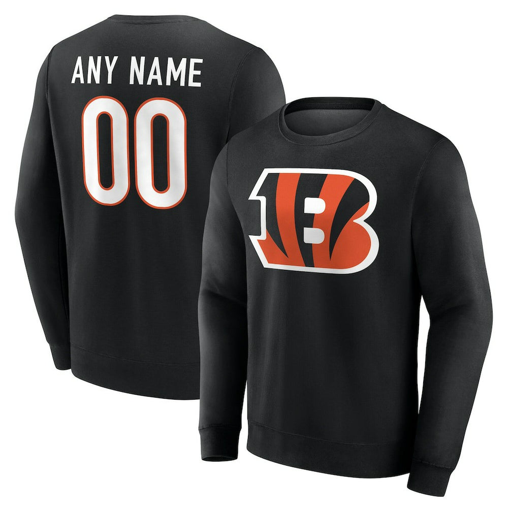 Cincinnati Bengals Team Authentic Personalized Name & Number Sweatshirt - Black outlet