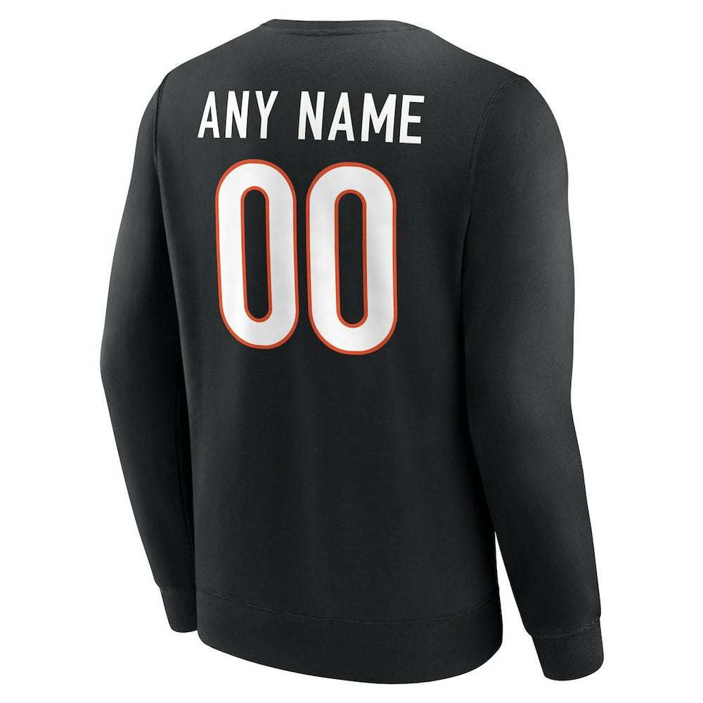 Cincinnati Bengals Team Authentic Personalized Name & Number Sweatshirt - Black outlet