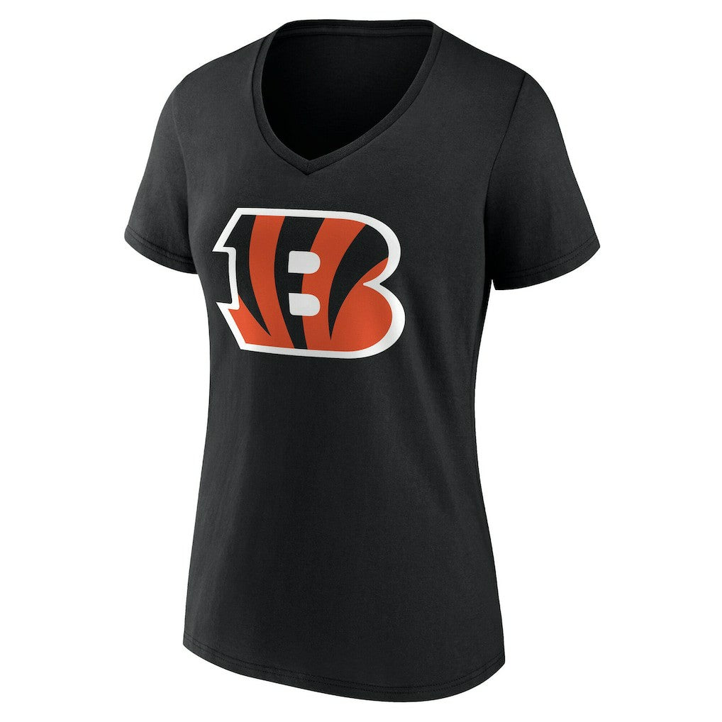 Cincinnati Bengals Women's Team Authentic Personalized Name & Number V-Neck T-Shirt - Black for sale