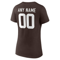 Cleveland Browns Women's Team Authentic Personalized Name & Number V-Neck T-Shirt - Brown online