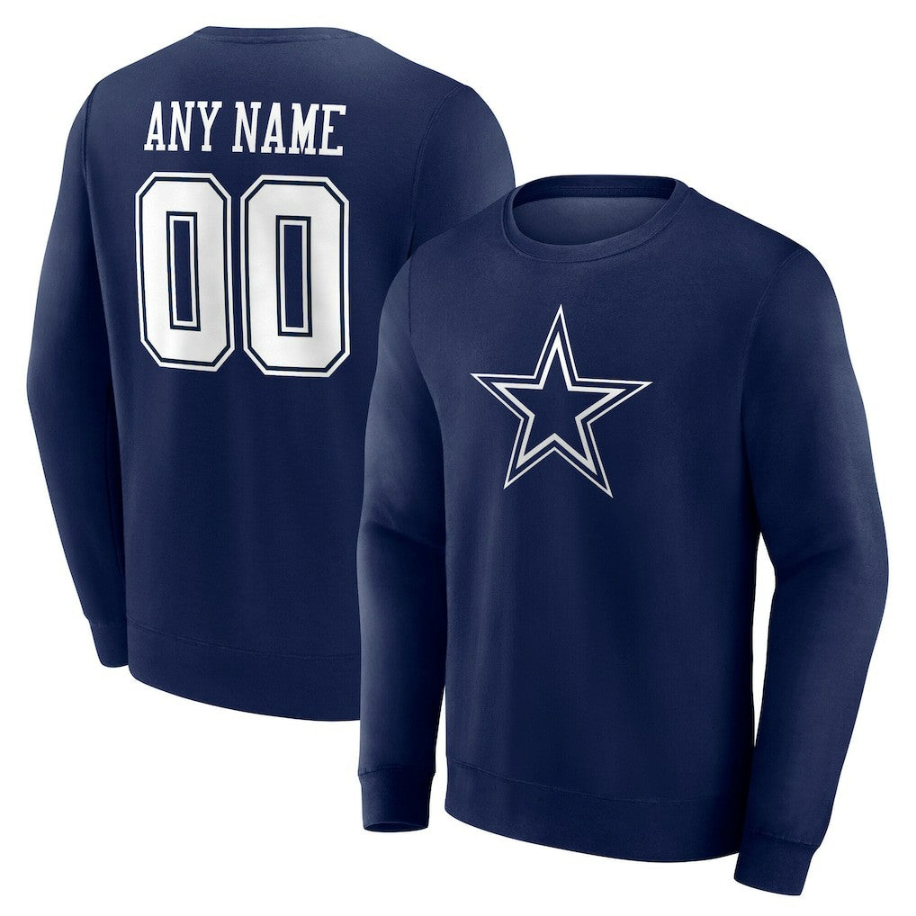 Dallas Cowboys Team Authentic Personalized Name & Number Sweatshirt - Navy outlet