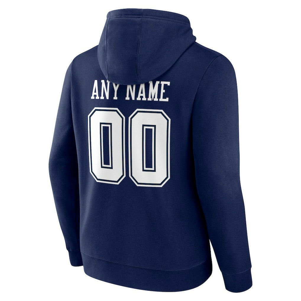 Dallas Cowboys Team Authentic Personalized Name & Number Hoodie - Navy sale