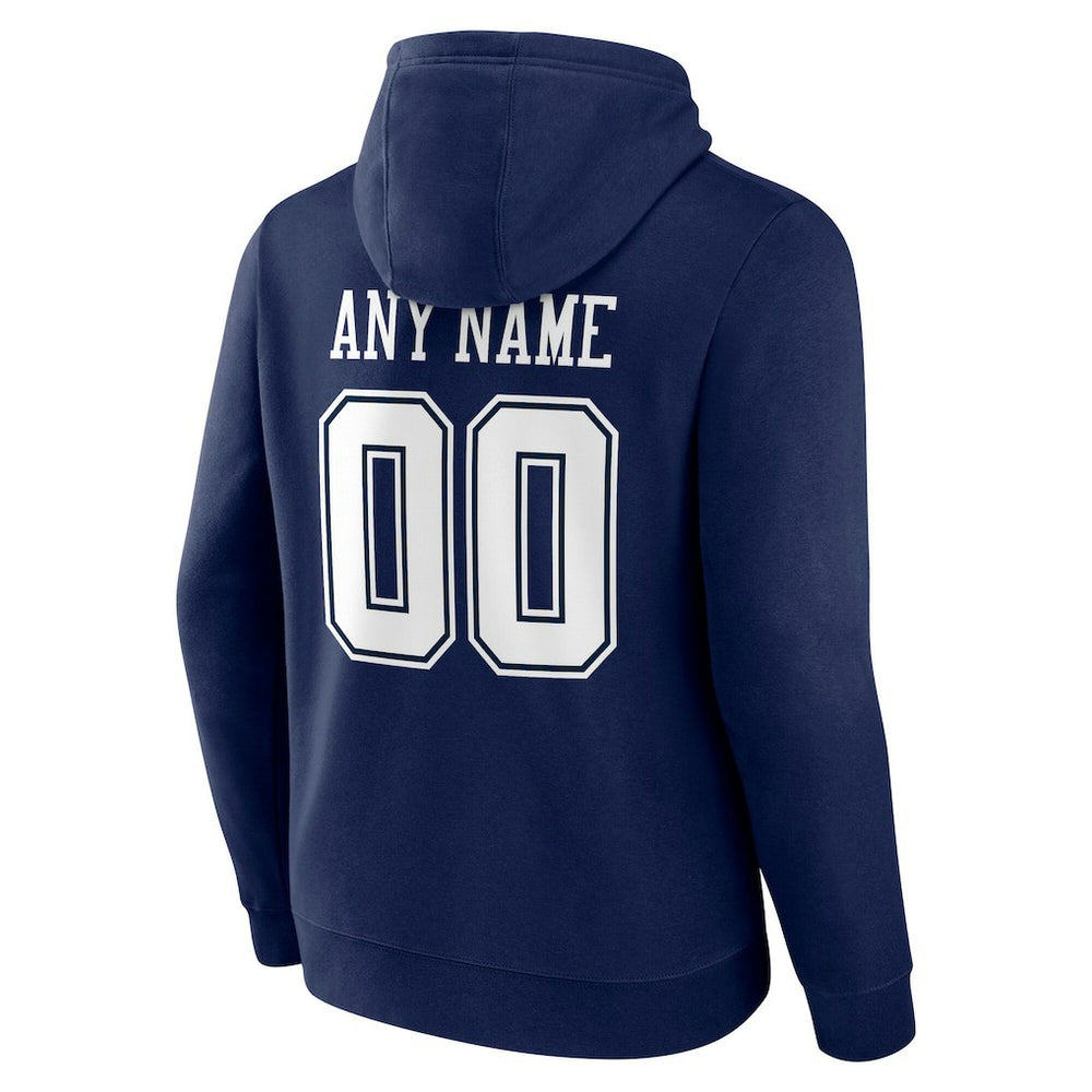 Dallas Cowboys Team Authentic Personalized Name & Number Hoodie - Navy sale