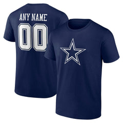 Dallas Cowboys Team Authentic Personalized Name & Number T-Shirt - Navy on sale