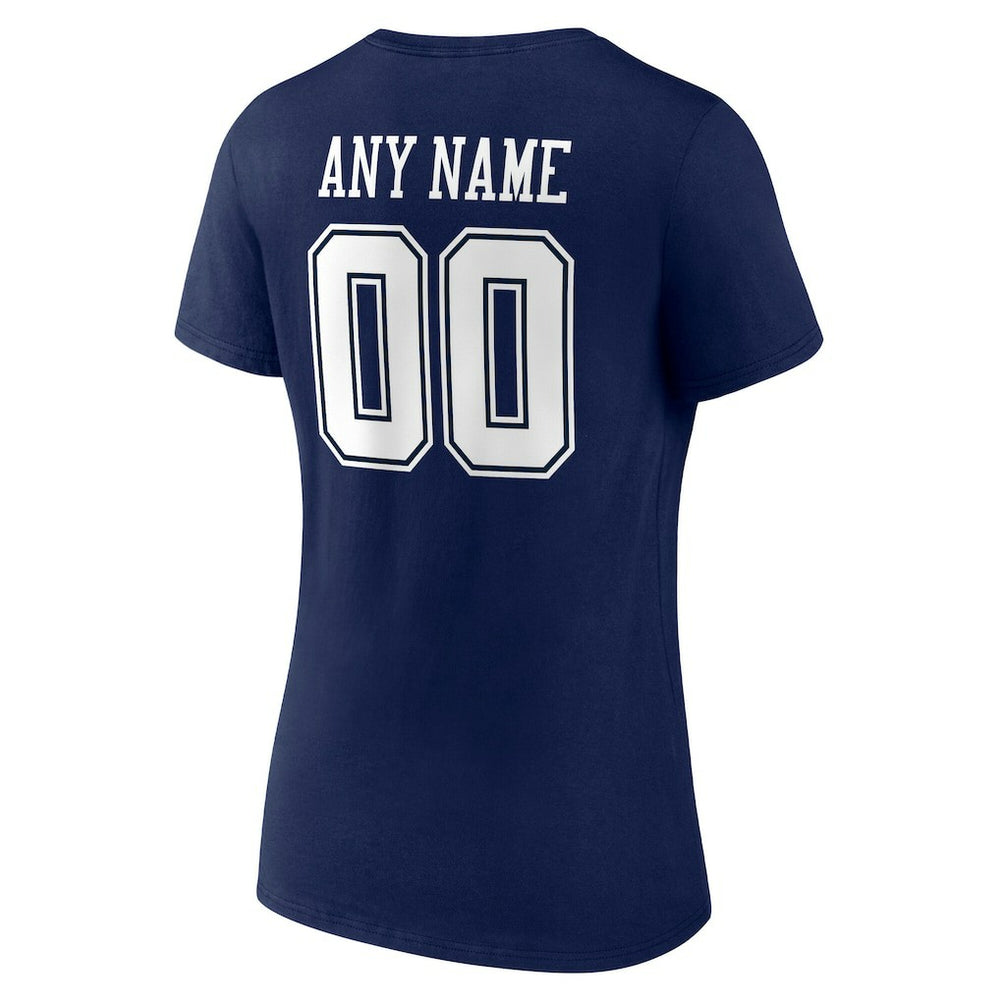 Dallas Cowboys Women's Team Authentic Personalized Name & Number V-Neck T-Shirt - Navy outlet