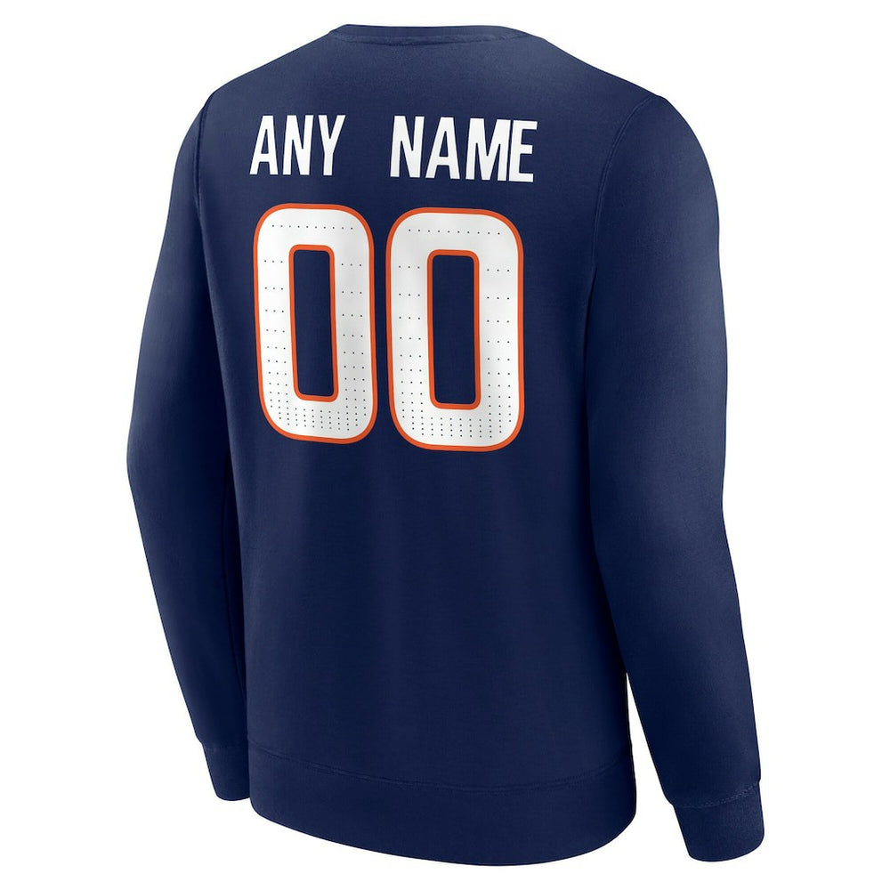 Denver Broncos Team Authentic Personalized Name & Number Sweatshirt - Navy for sale