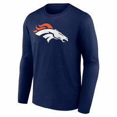 Denver Broncos Team Authentic Personalized Name & Number Long Sleeve T-Shirt - Navy on sale