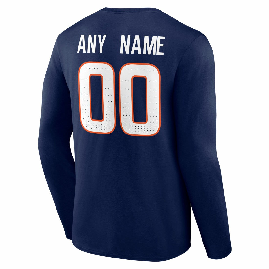 Denver Broncos Team Authentic Personalized Name & Number Long Sleeve T-Shirt - Navy on sale