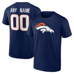 Denver Broncos Team Authentic Personalized Name & Number T-Shirt - Navy outlet