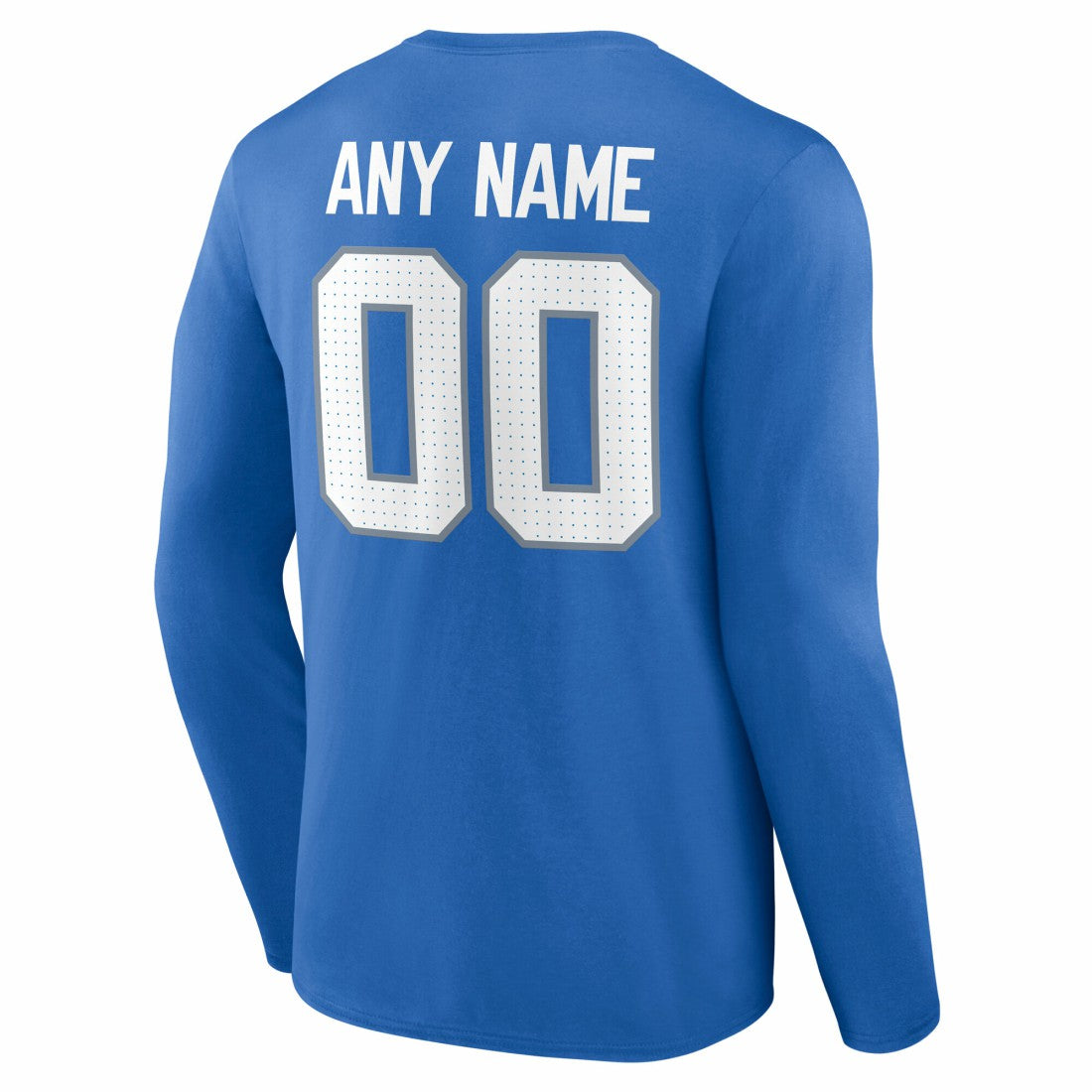 Detroit Lions Team Authentic Personalized Name & Number Long Sleeve T-Shirt - Blue sale
