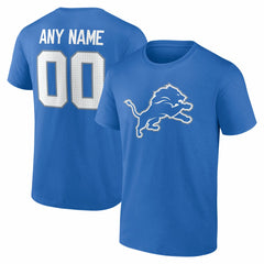 Detroit Lions Team Authentic Personalized Name & Number T-Shirt - Blue for sale
