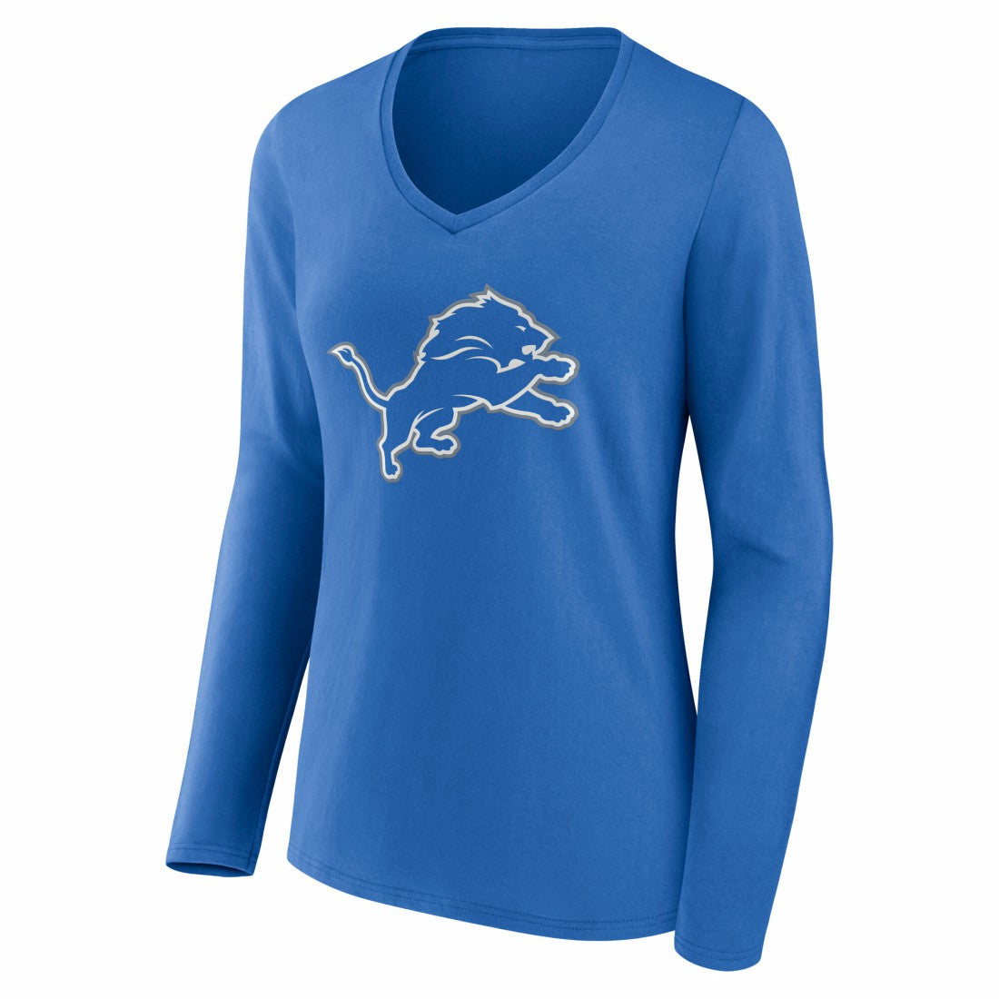 Detroit Lions Women's Team Authentic Personalized Name & Number Long Sleeve V-Neck T-Shirt - Blue for sale