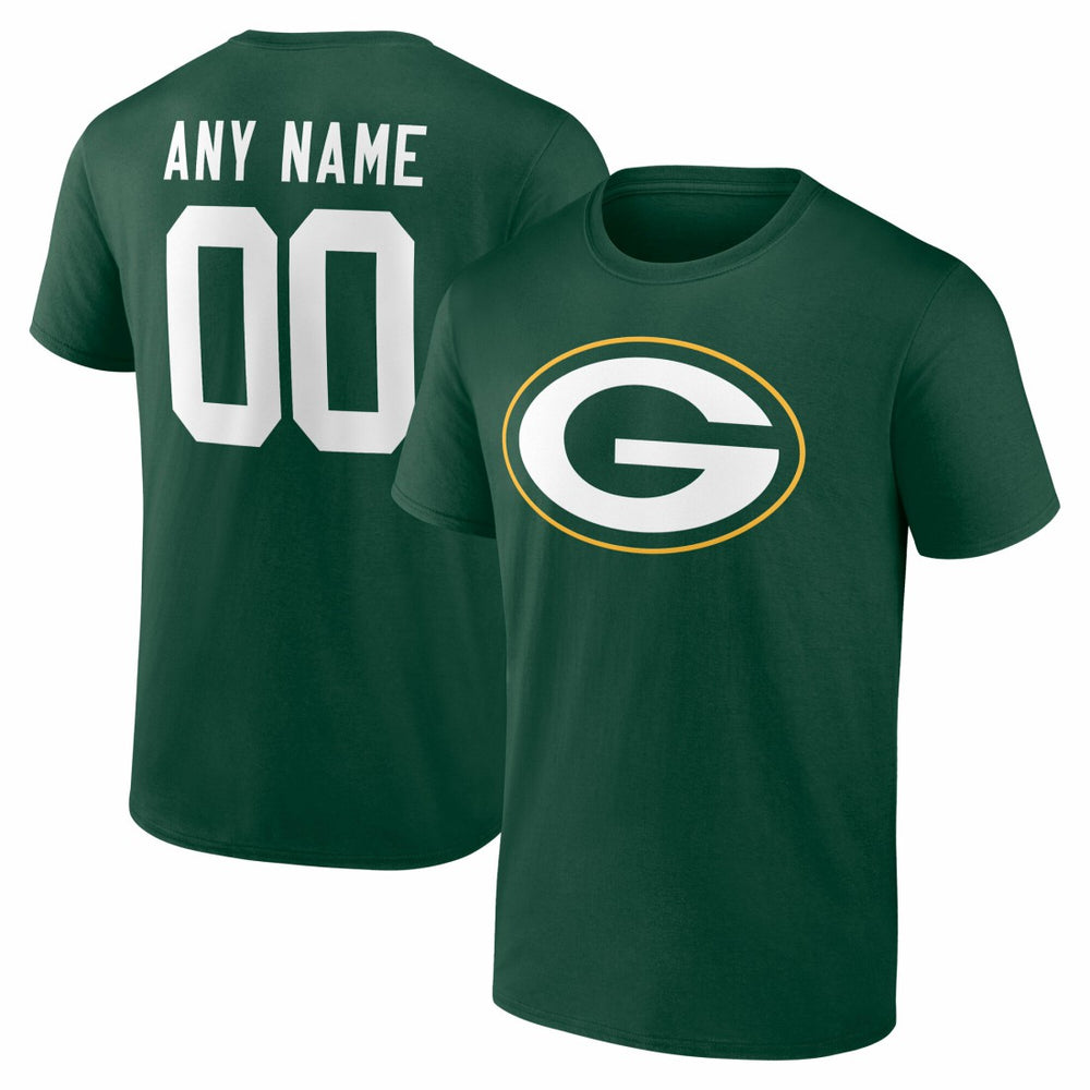 Green Bay Packers Team Authentic Personalized Name & Number T-Shirt - Green outlet