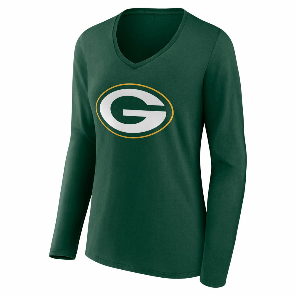 Green Bay Packers Women's Team Authentic Personalized Name & Number Long Sleeve V-Neck T-Shirt - Green online