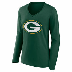 Green Bay Packers Women's Team Authentic Personalized Name & Number Long Sleeve V-Neck T-Shirt - Green online