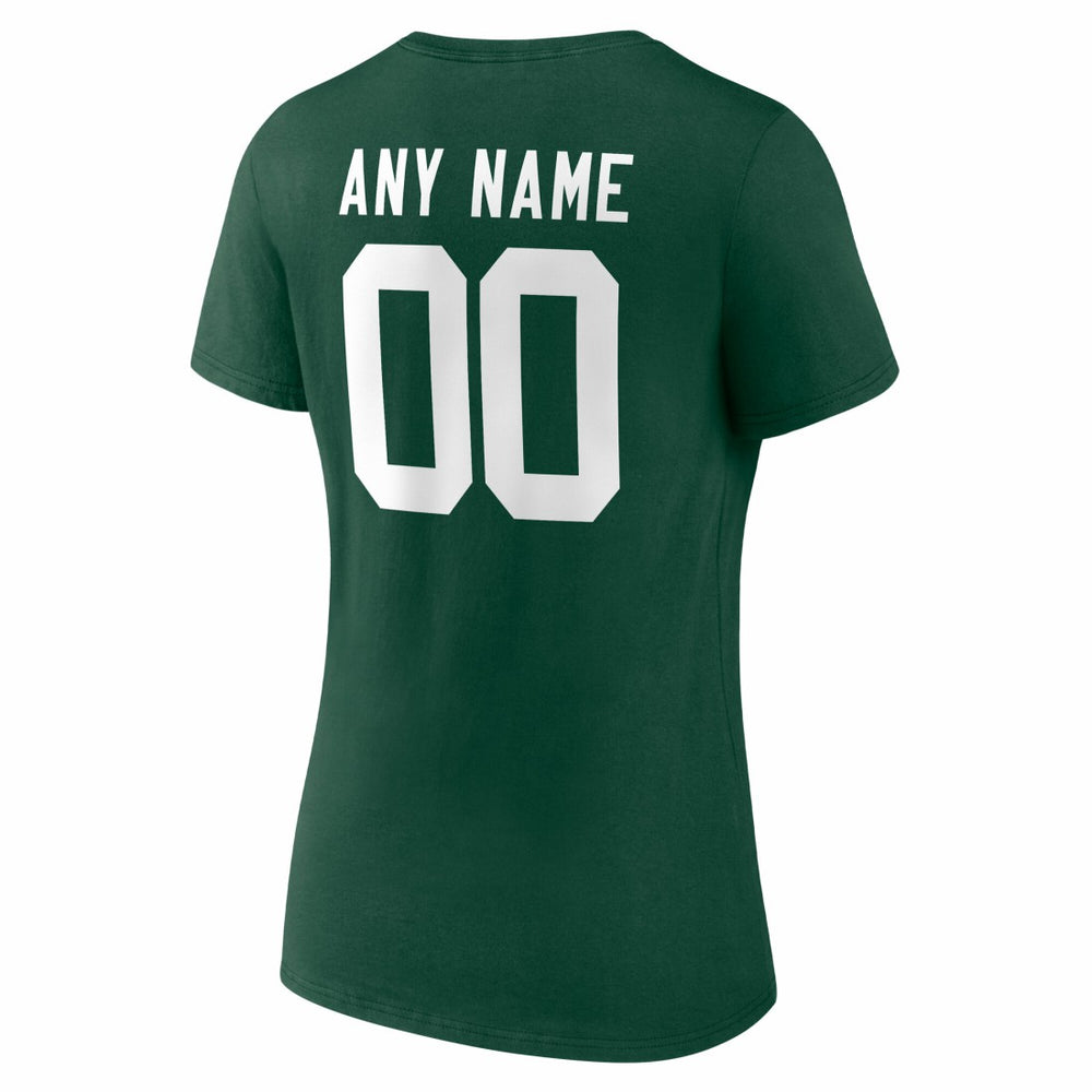 Green Bay Packers Women's Team Authentic Personalized Name & Number V-Neck T-Shirt - Green for sale