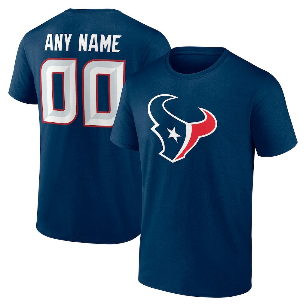 Houston Texans Team Authentic Personalized Name & Number T-Shirt - Navy outlet