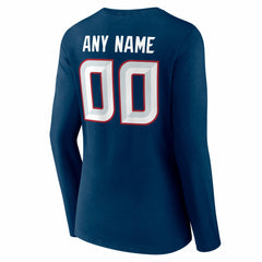 Houston Texans Women's Team Authentic Personalized Name & Number Long Sleeve V-Neck T-Shirt - Navy sale