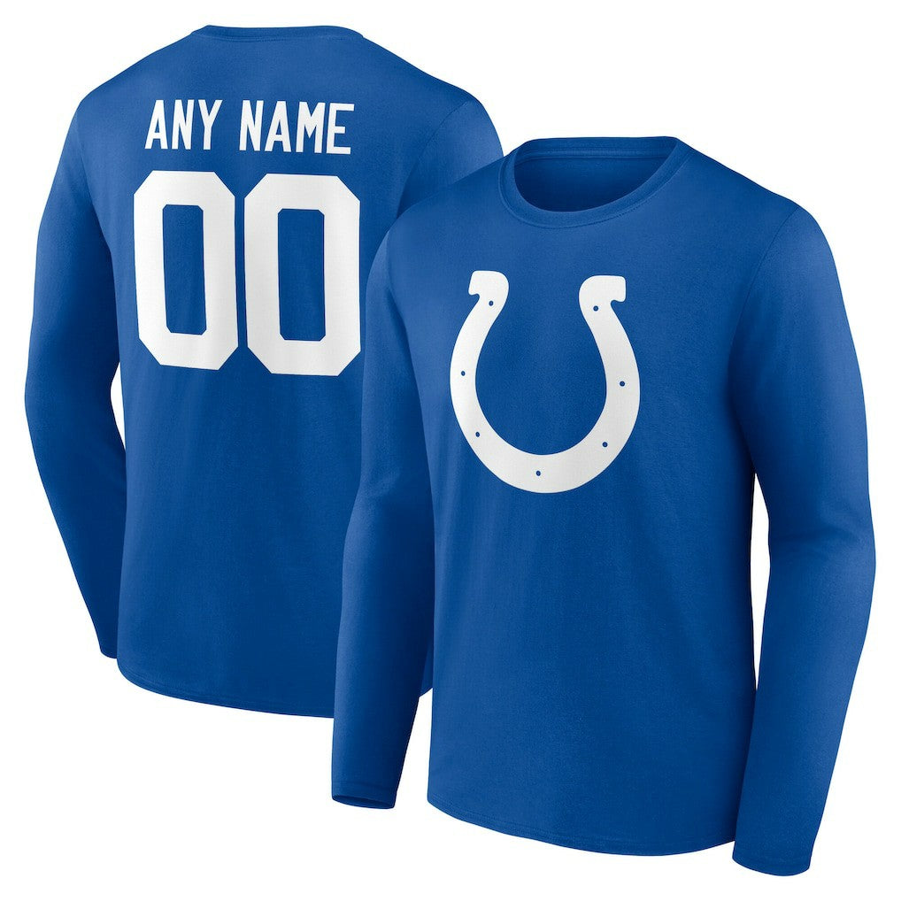 Indianapolis Colts Team Authentic Personalized Name & Number Long Sleeve T-Shirt - Royal for sale