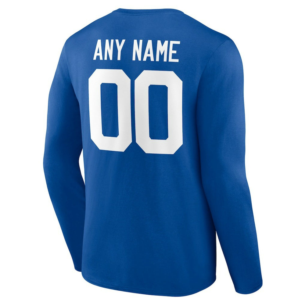 Indianapolis Colts Team Authentic Personalized Name & Number Long Sleeve T-Shirt - Royal for sale