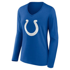 Indianapolis Colts Women's Team Authentic Personalized Name & Number Long Sleeve V-Neck T-Shirt - Royal sale
