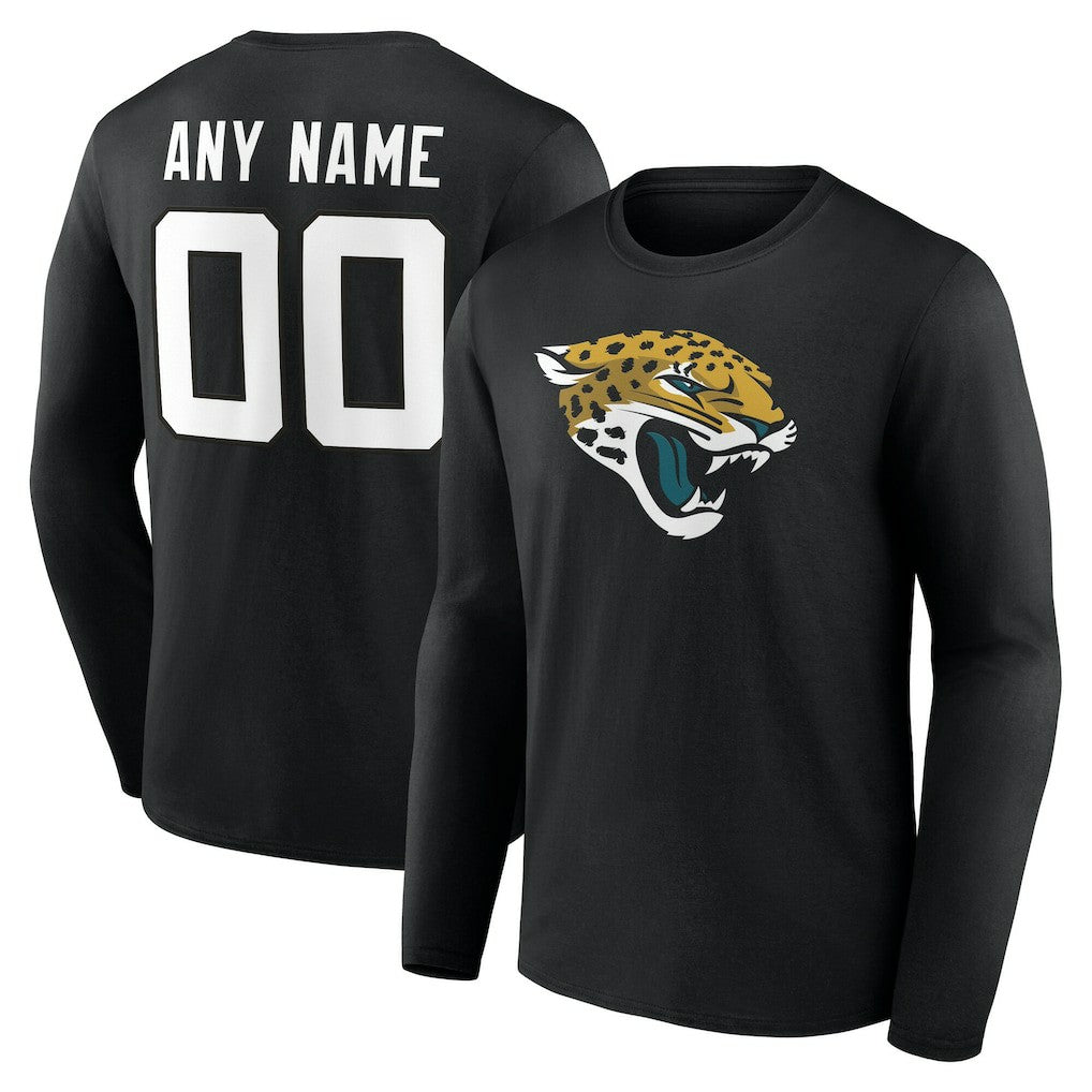 Jacksonville Jaguars Team Authentic Personalized Name & Number Long Sleeve T-Shirt - Black sale