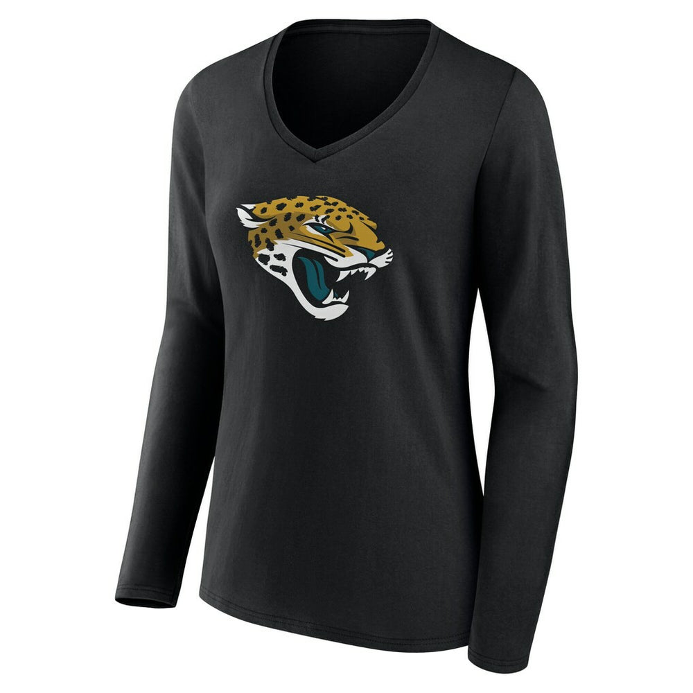 Jacksonville Jaguars Women's Team Authentic Personalized Name & Number Long Sleeve V-Neck T-Shirt - Black discount