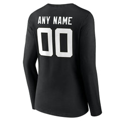 Jacksonville Jaguars Women's Team Authentic Personalized Name & Number Long Sleeve V-Neck T-Shirt - Black discount