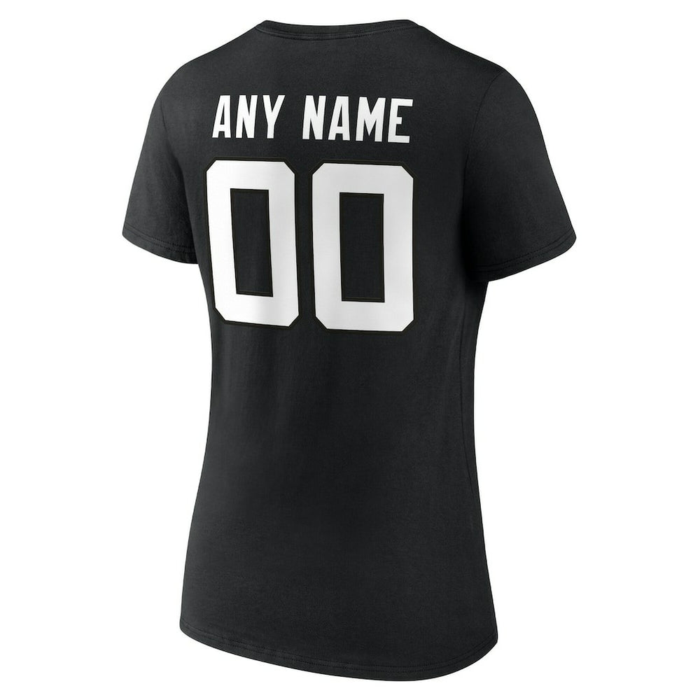 Jacksonville Jaguars Women's Team Authentic Personalized Name & Number V-Neck T-Shirt - Black cheap