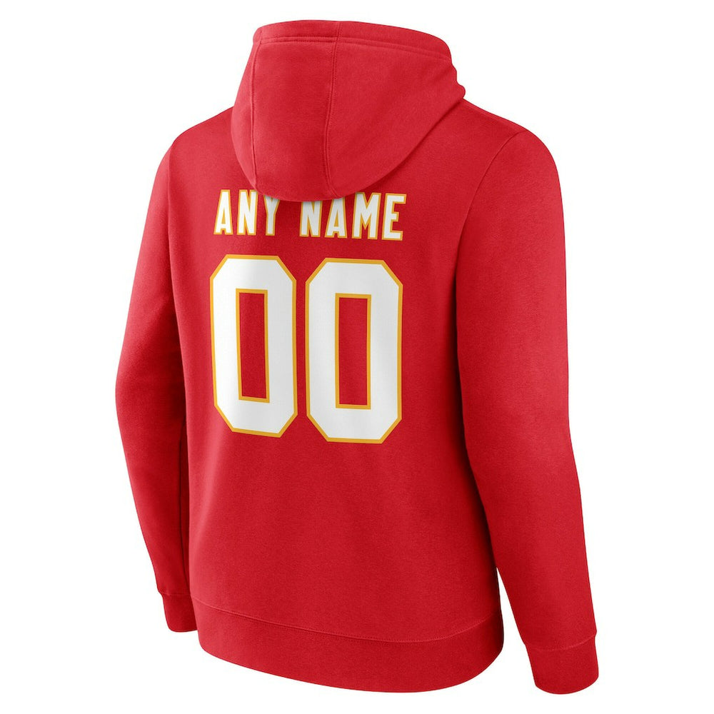 Kansas City Chiefs Team Authentic Personalized Name & Number Hoodie - Red sale