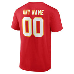 Kansas City Chiefs Team Authentic Personalized Name & Number T-Shirt - Red cheap