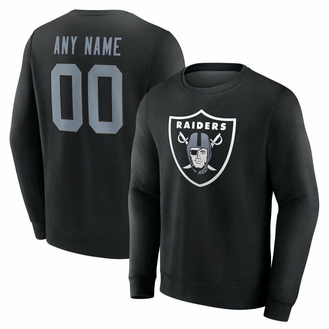 Las Vegas Raiders Team Authentic Personalized Name & Number Sweatshirt - Black cheap