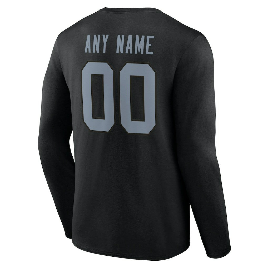 Las Vegas Raiders Team Authentic Personalized Name & Number Long Sleeve T-Shirt - Black on sale