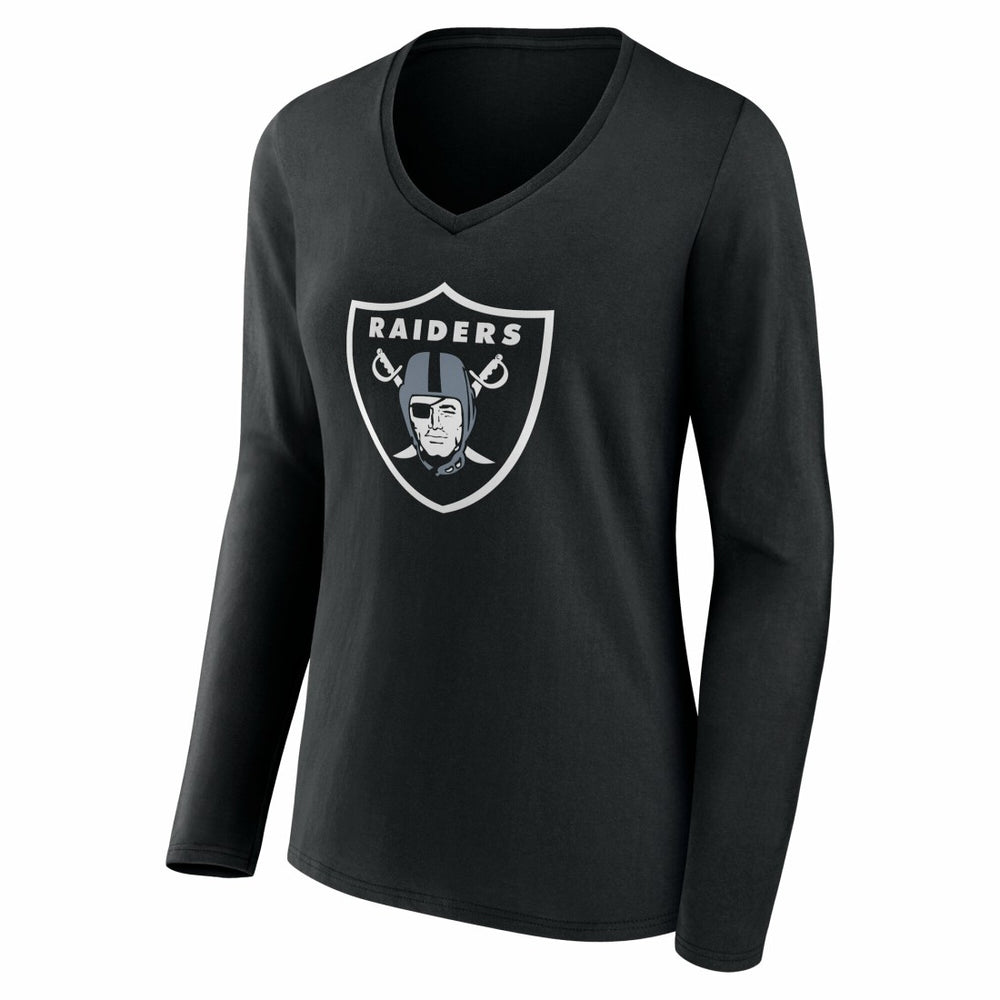 Las Vegas Raiders Women's Team Authentic Personalized Name & Number Long Sleeve V-Neck T-Shirt - Black cheap