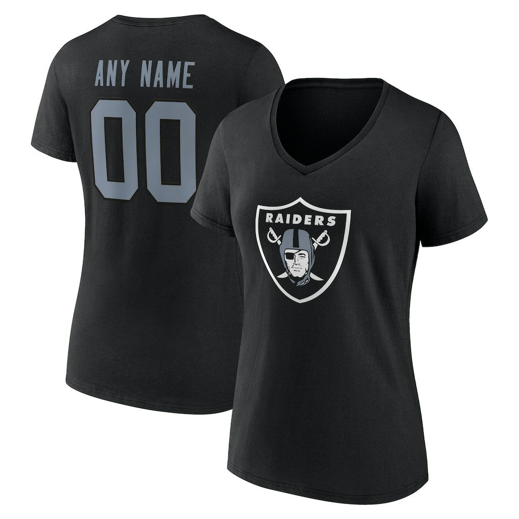 Las Vegas Raiders Women's Team Authentic Personalized Name & Number V-Neck T-Shirt - Black online