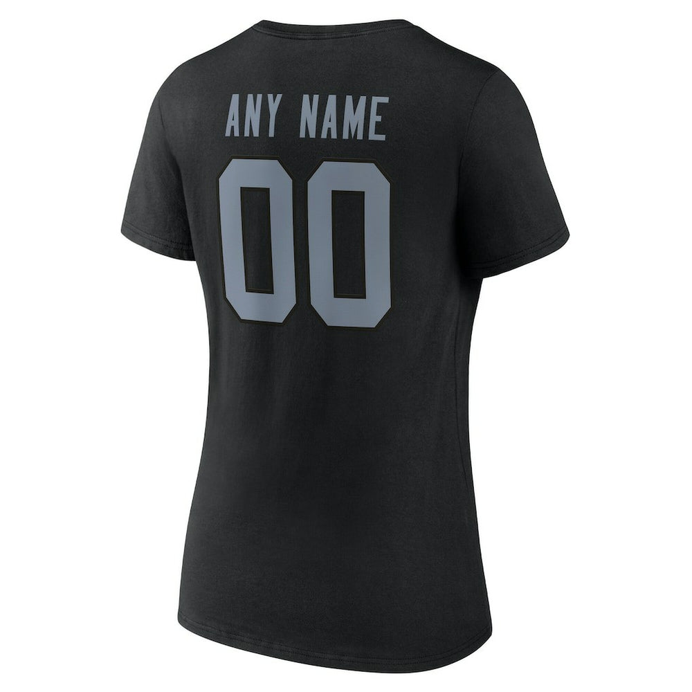 Las Vegas Raiders Women's Team Authentic Personalized Name & Number V-Neck T-Shirt - Black online