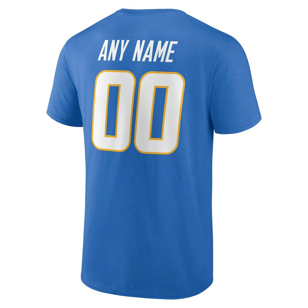 Los Angeles Chargers Team Authentic Personalized Name & Number T-Shirt - Powder Blue cheap